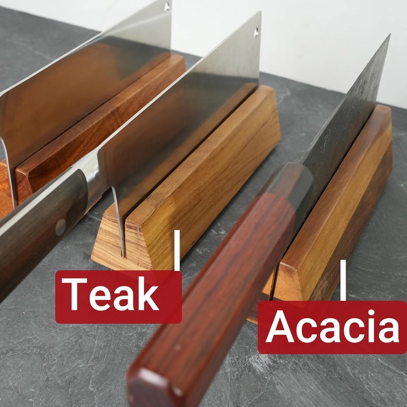 Nomware Cleaver Stand | 8.25-inch wood meat cleaver knife storage block (Teak, 4mm) - Image 4